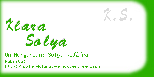 klara solya business card
